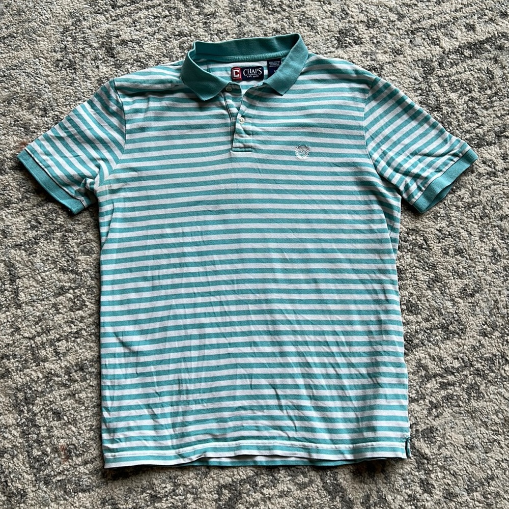Men’s Chaps medium striped blue polo.